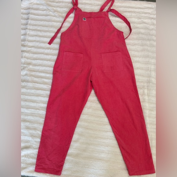 Lucy & Yak Original Dungaree Organic Corduroy Pink Punch Size UK 14 US 10 - Picture 5 of 9